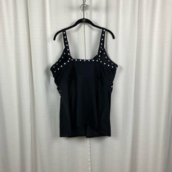 Swimsuits For All Black&White Dot Underwire Tankini Top Sz.46DDD NWT - Picture 9 of 16